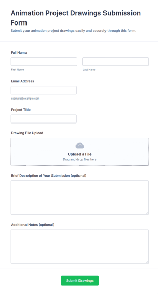 Animation Project Drawings Submission Form Template