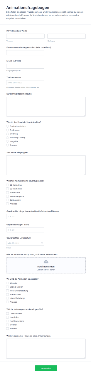 Animationsfragebogen
