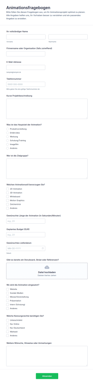 Animationsfragebogen