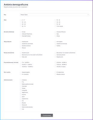 Ankieta Demograficzna Form Template