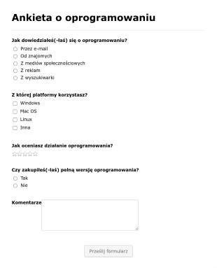Ankieta O Oprogramowaniu