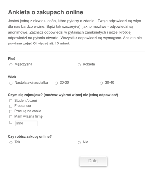 Ankieta O Zakupach Online Form Template