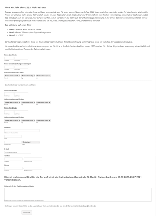 Anmeldeformular Ferienspiele St. Martin