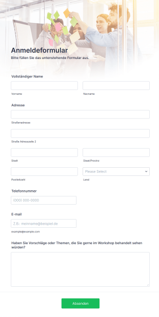 Anmeldeformular Für Den Responsive Workshop