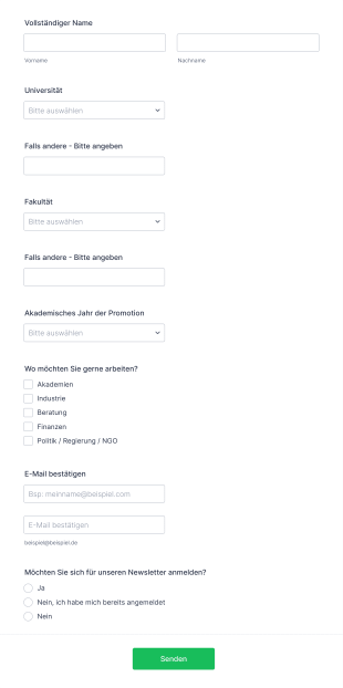Anmeldeformular Für Die Jobmesse