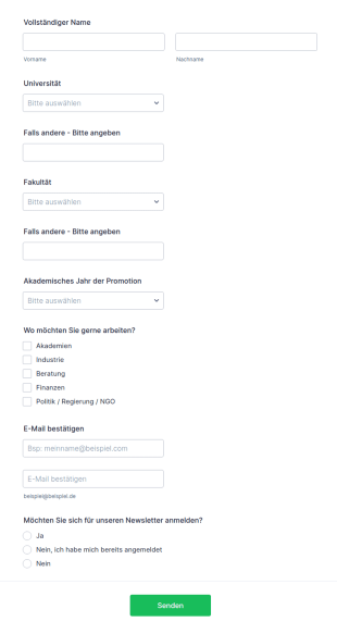 Anmeldeformular Für Die Jobmesse