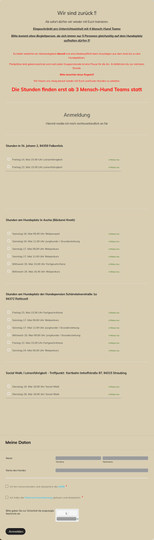 Anmeldeformular Für Diverses