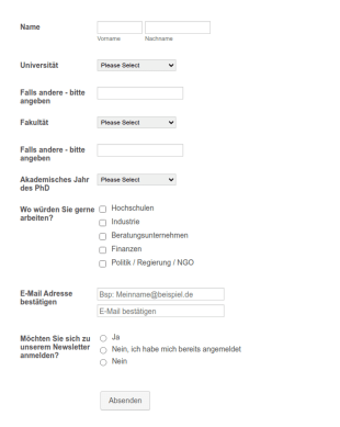 Anmeldeformular Für Jobmesse