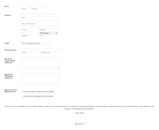 Anmeldeformular Für Mitgliedschaft – PayPal Form Template