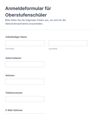 Anmeldeformular Für Oberstufenschüler