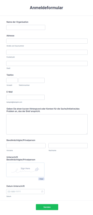 Anmeldeformular