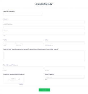 Anmeldeformular Form Template