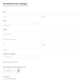 Anmeldeformular Zeltlager