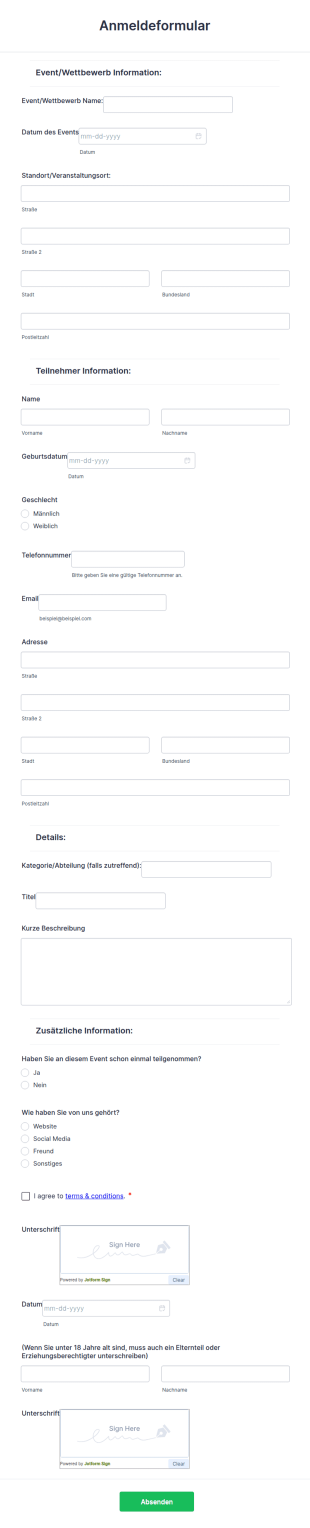 Anmeldeformular