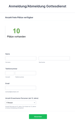 AnmeldungAbmeldung Gottesdienst
