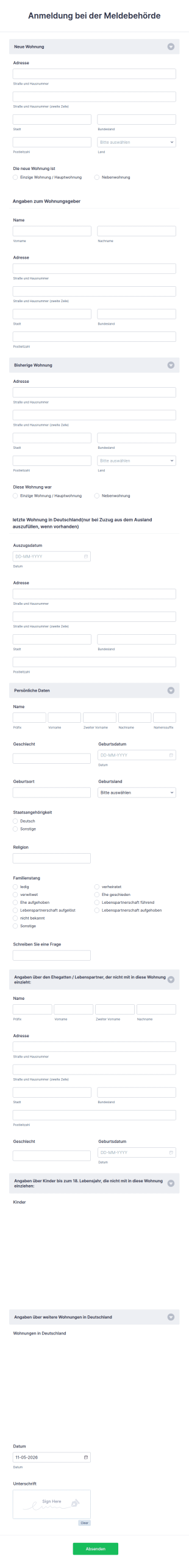 Anmeldung Bei Der Meldebehörde