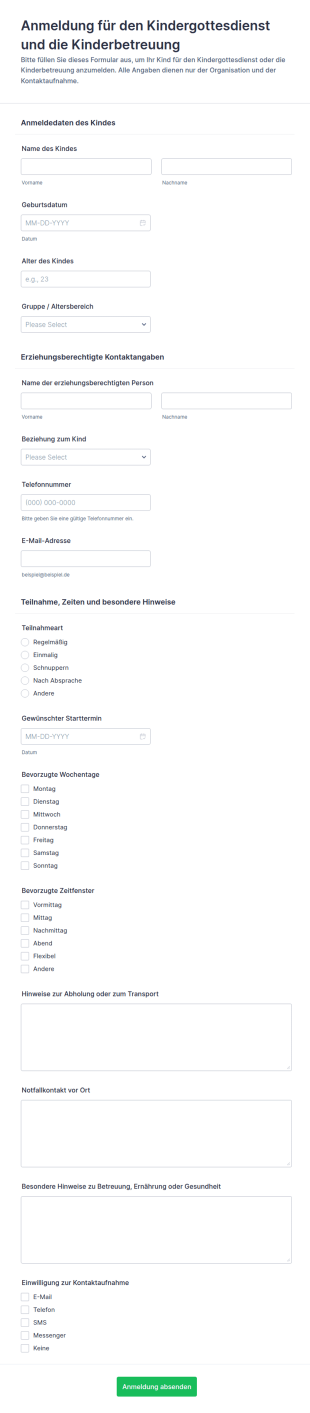Anmeldung Für Kindergarten Und Vorschule