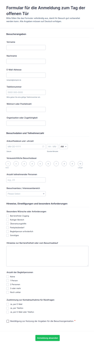 Anmeldung Zum Tag Der Offenen Tür