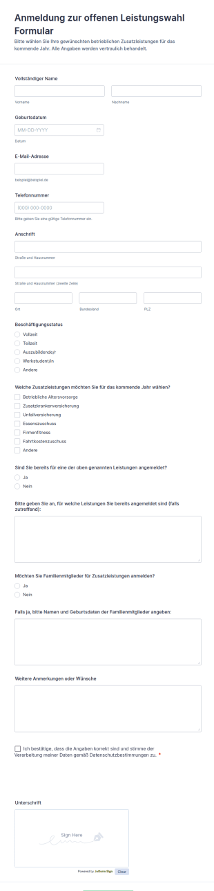 Anmeldung Zur Offenen Leistungswahl Formular