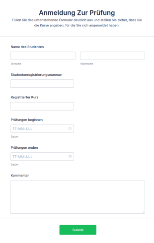 Anmeldung Zur Prüfung