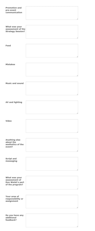 Annual Meeting Staff Survey Form Template