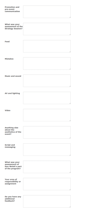 Annual Meeting Staff Survey Form Template