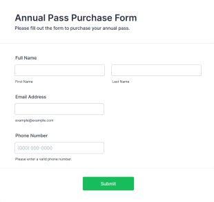Annual Pass Purchase Form Template