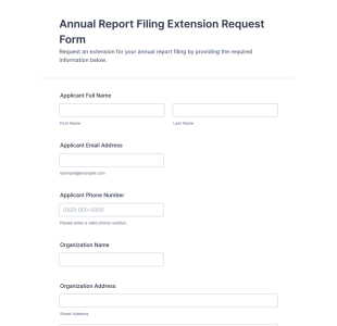 Annual Report Filing Extension Request Form Template