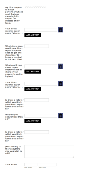 Annual Review (Manager Feedback) Form Template