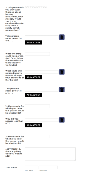 Annual Review (Peer) Form Template