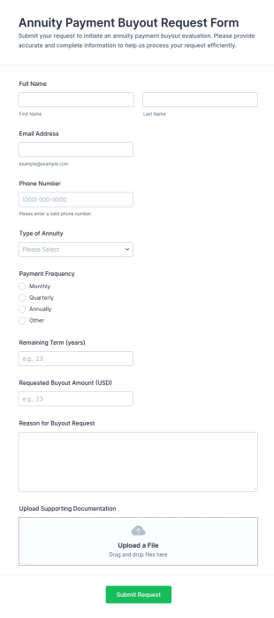Annuity Payment Buyout Request Form Template