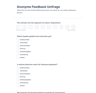 Anonyme Feedback Umfrage