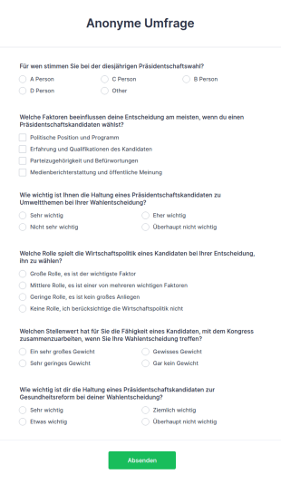 Anonyme Umfrage