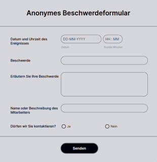 Anonymes Beschwerdeformular