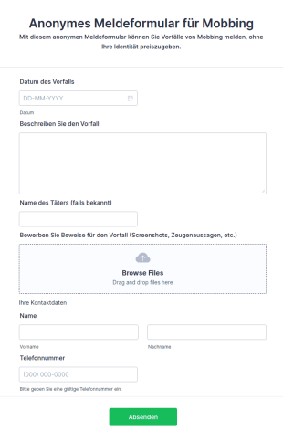 Anonymes Meldeformular Für Mobbing