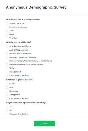 Anonymous Demographic Survey Form Template
