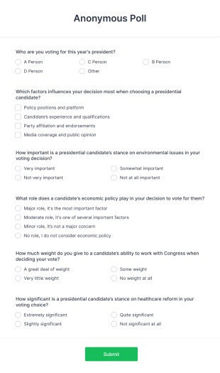 Anonymous Poll Form Template