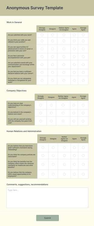 Anonymous Survey Template