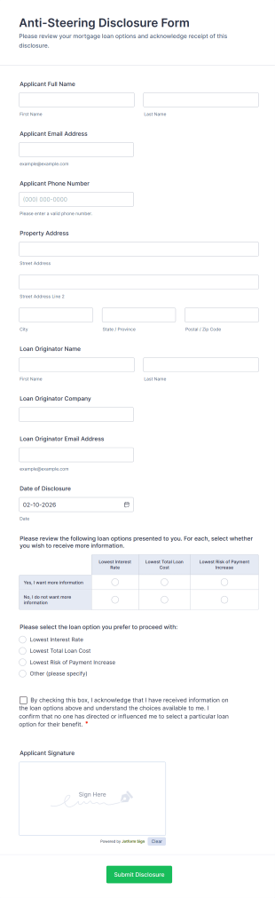 Anti Steering Disclosure Form Template