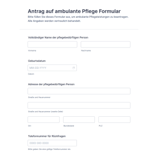 Antrag Auf Ambulante Pflege Formular