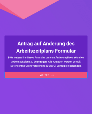 Antrag Auf Änderung Des Arbeitszeitplans Formular