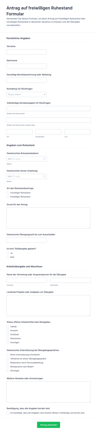 Antrag Auf Freiwillige Altersrente Formular