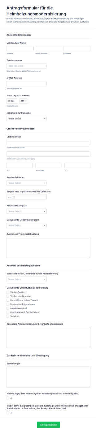 Antrag Auf Heizungsmodernisierung