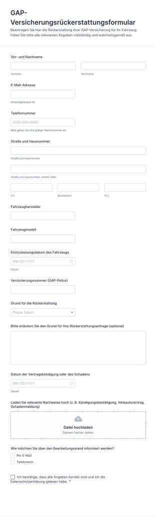 Antrag Auf Rückerstattung Der Gap Versicherung