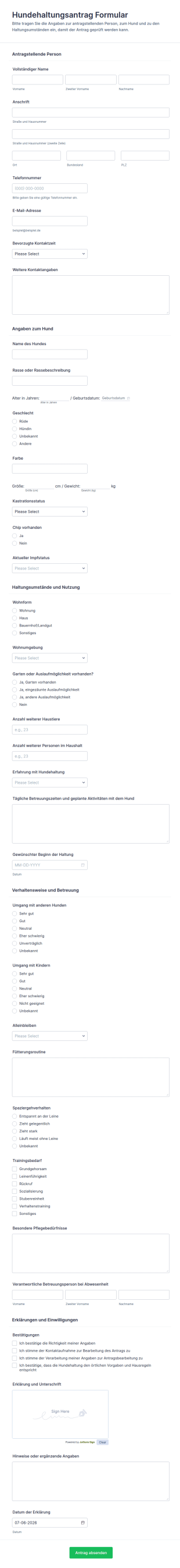 Antrag Zur Hundehaltung