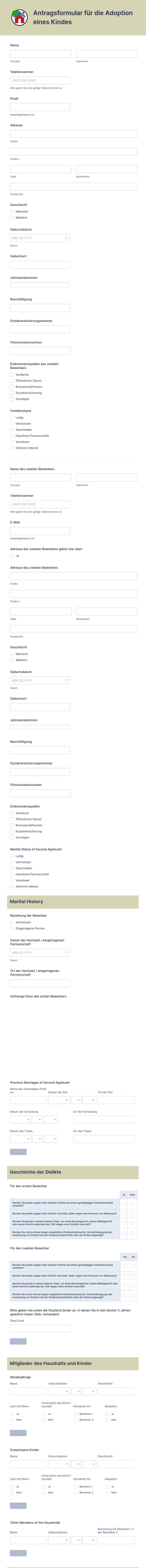 Antragsformular Für Die Adoption Eines Kindes