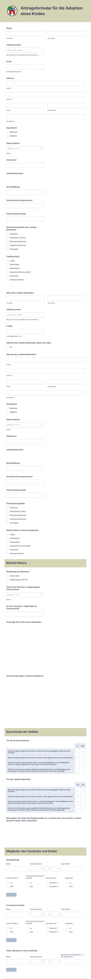 Antragsformular Für Die Adoption Eines Kindes