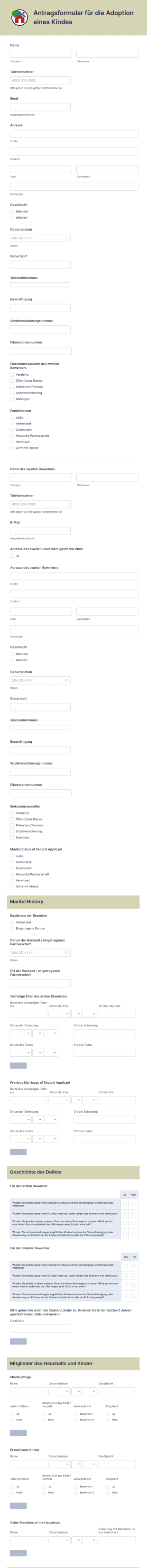 Antragsformular Für Die Adoption Eines Kindes