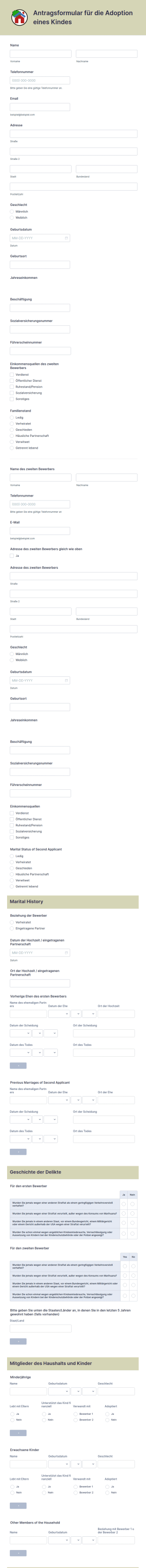 Antragsformular Für Die Adoption Eines Kindes