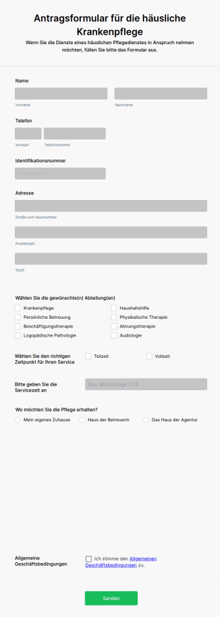 Antragsformular Für Die Häusliche Krankenpflege